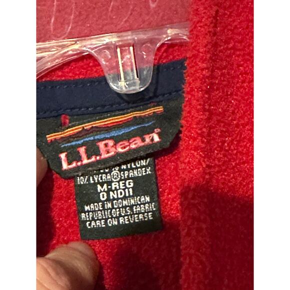 L. L. Bean  Fleece sleeveless Vest Red Men Regular Medium 90’s Vintage Full Zip - Picture 8 of 8